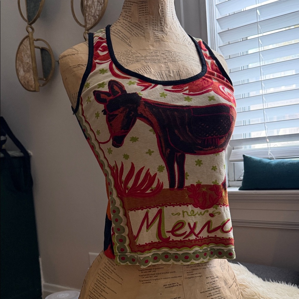 Custo Barcelona Red and Black Graphic Tank Top